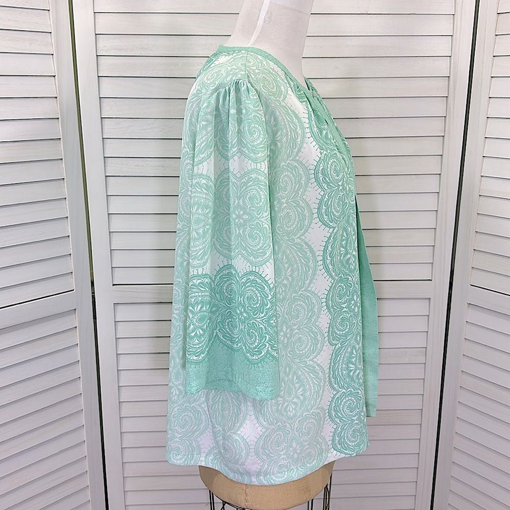 Bob Mackie 2X Cardigan Green Wearable Art LIKE NEW - Picture 9 of 11